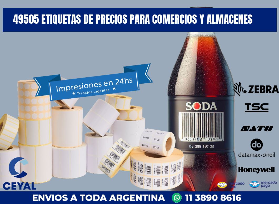 49505 ETIQUETAS DE PRECIOS PARA COMERCIOS Y ALMACENES