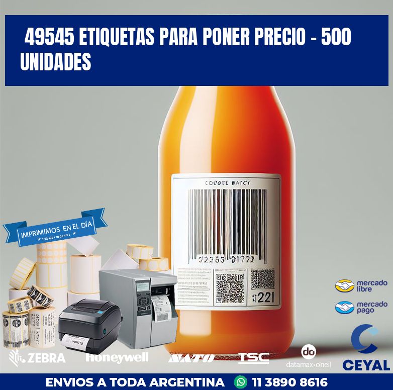 49545 ETIQUETAS PARA PONER PRECIO - 500 UNIDADES