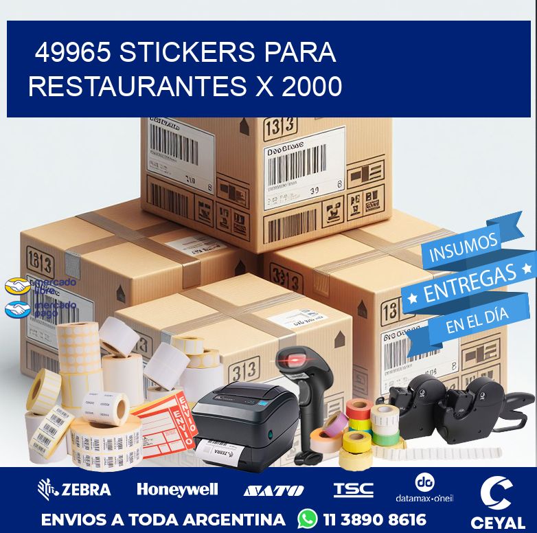 49965 STICKERS PARA RESTAURANTES X 2000