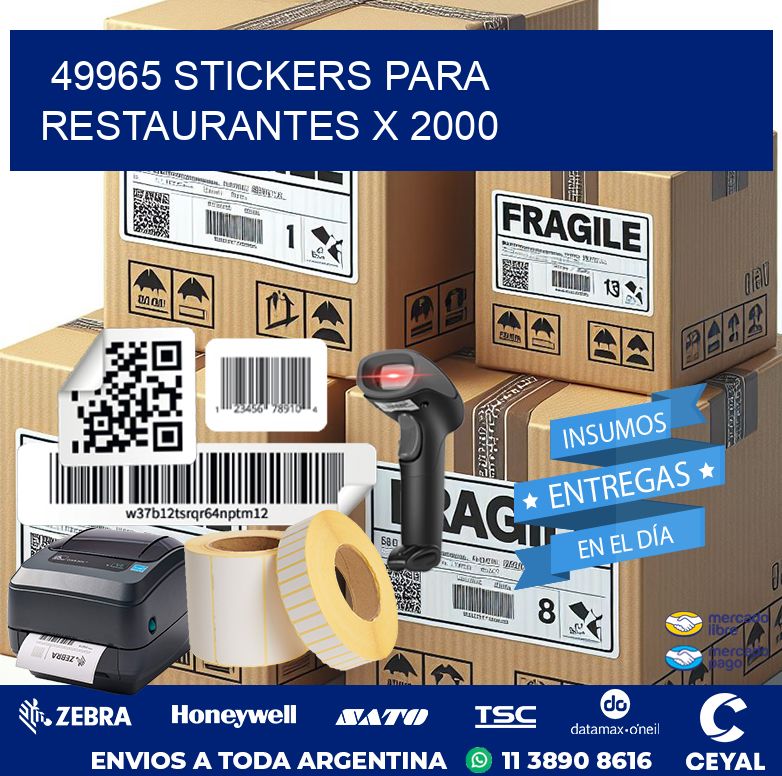 49965 STICKERS PARA RESTAURANTES X 2000