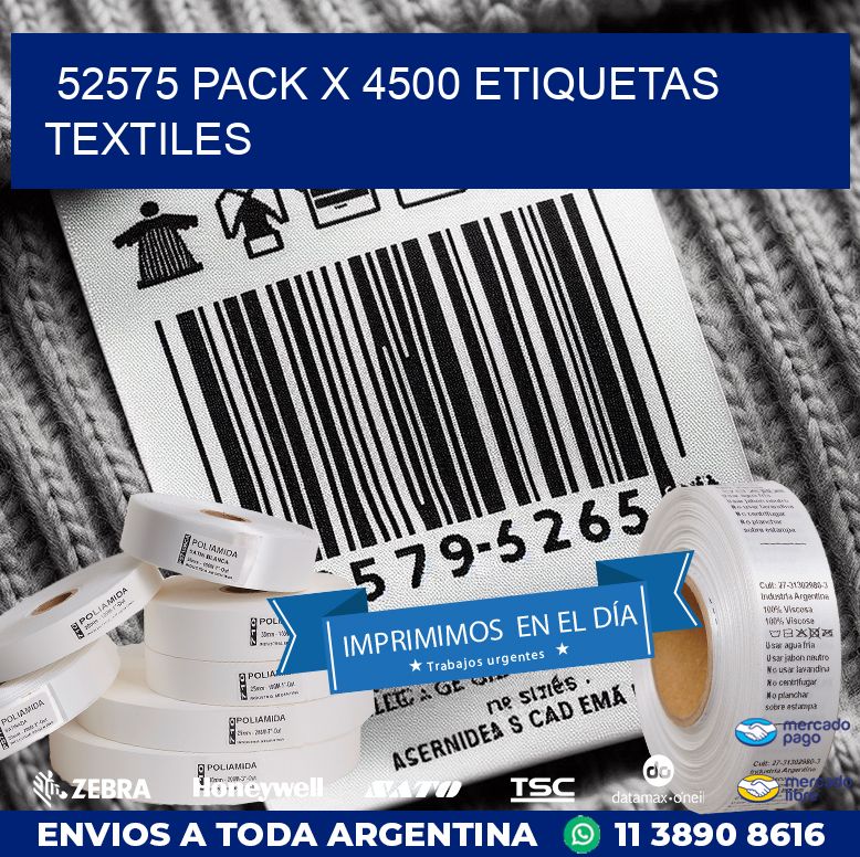 52575 PACK X 4500 ETIQUETAS TEXTILES