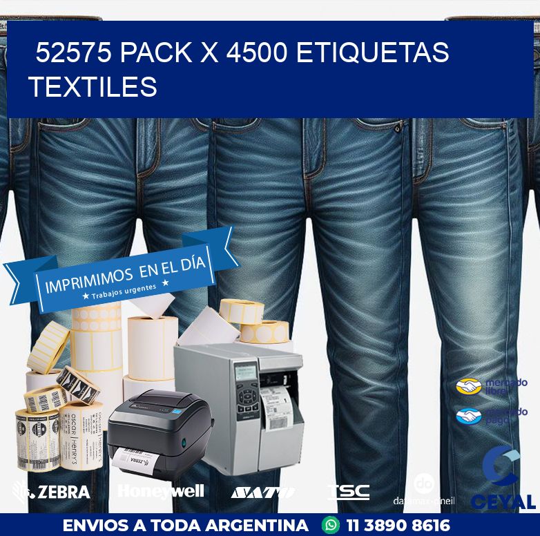 52575 PACK X 4500 ETIQUETAS TEXTILES
