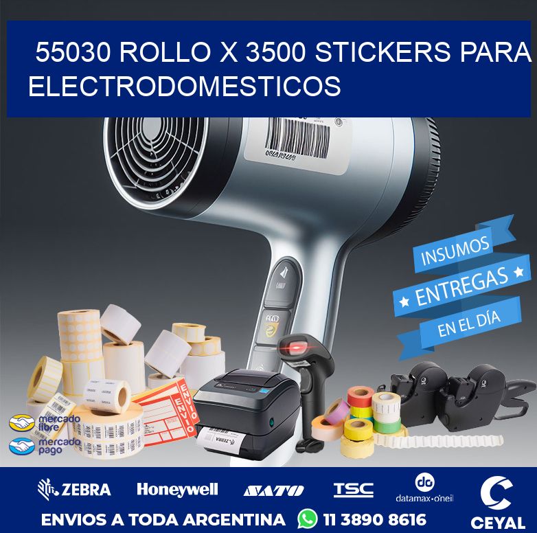 55030 ROLLO X 3500 STICKERS PARA ELECTRODOMESTICOS