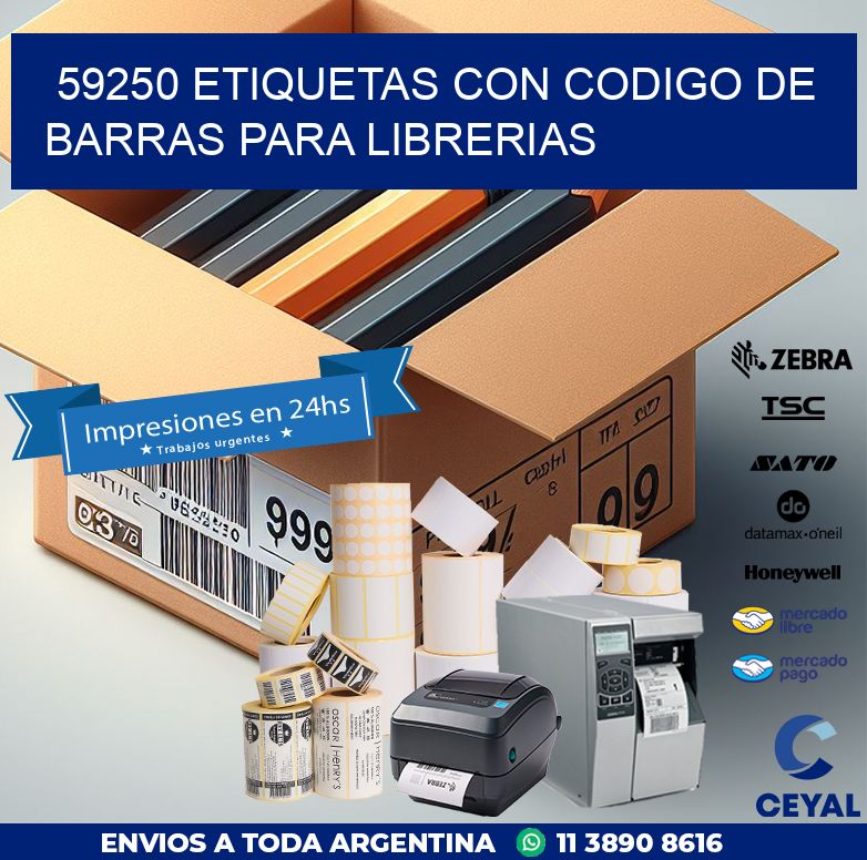 59250 ETIQUETAS CON CODIGO DE BARRAS PARA LIBRERIAS