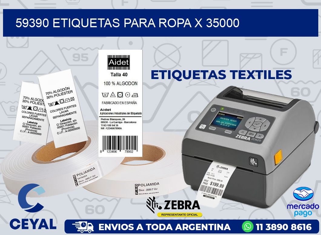59390 ETIQUETAS PARA ROPA X 35000