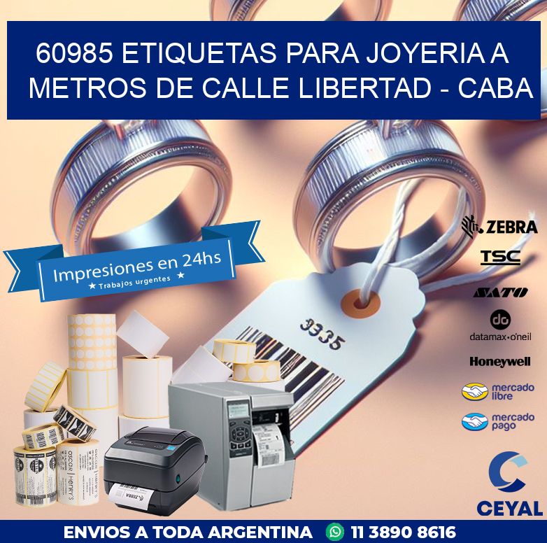 60985 ETIQUETAS PARA JOYERIA A METROS DE CALLE LIBERTAD - CABA