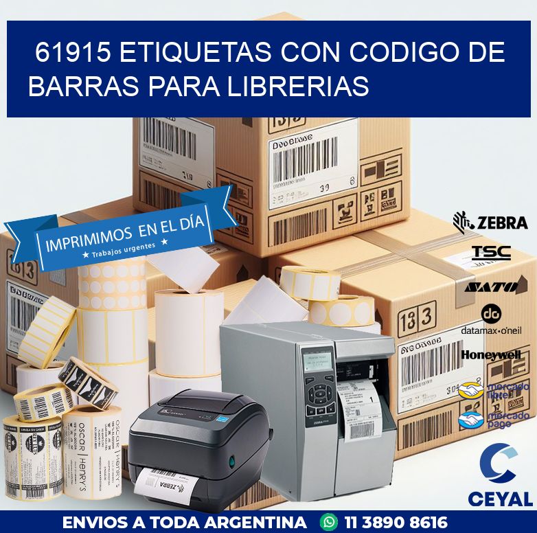 61915 ETIQUETAS CON CODIGO DE BARRAS PARA LIBRERIAS