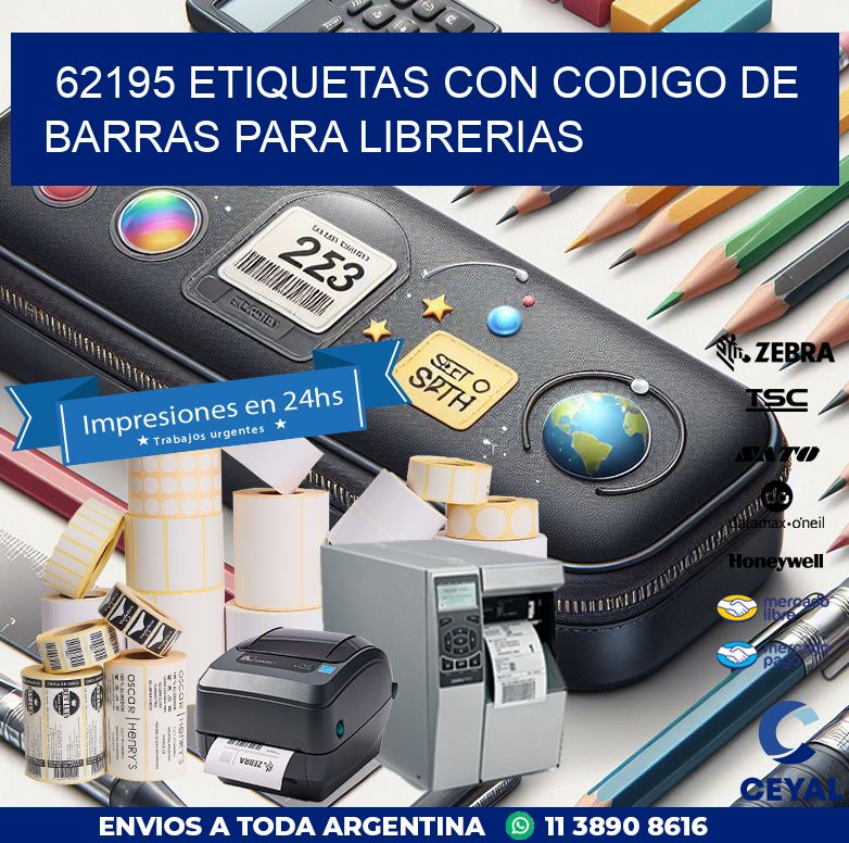 62195 ETIQUETAS CON CODIGO DE BARRAS PARA LIBRERIAS