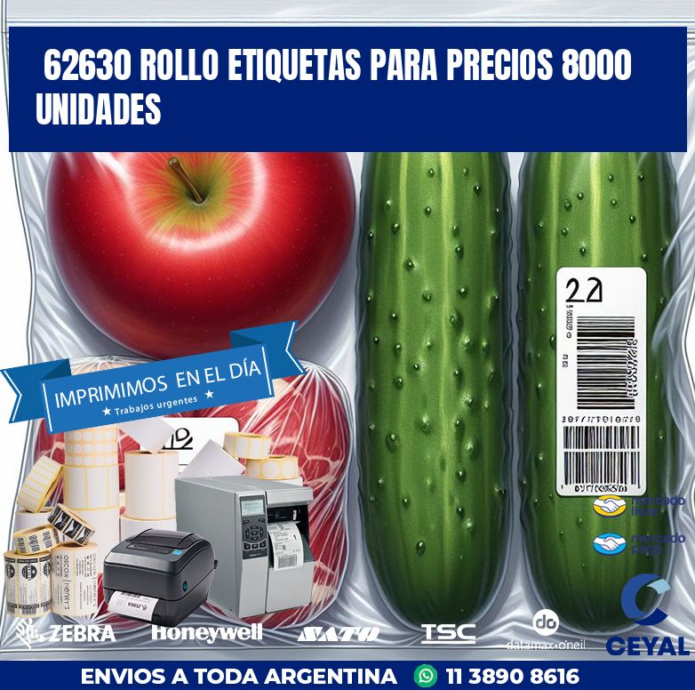 62630 ROLLO ETIQUETAS PARA PRECIOS 8000 UNIDADES
