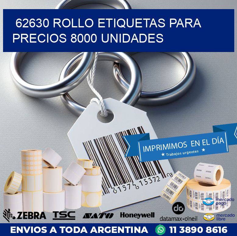 62630 ROLLO ETIQUETAS PARA PRECIOS 8000 UNIDADES