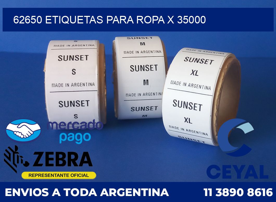 62650 ETIQUETAS PARA ROPA X 35000