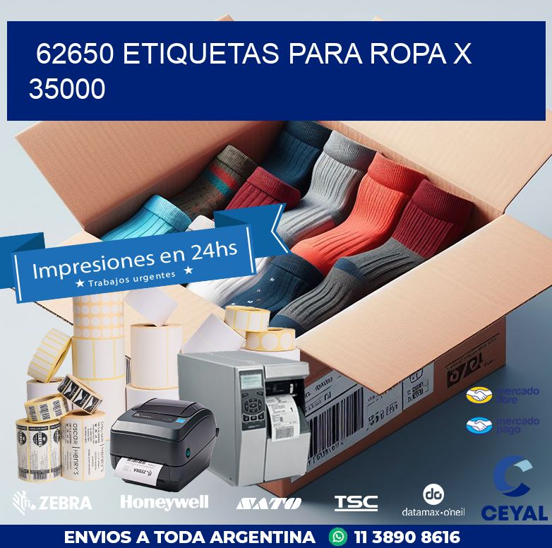 62650 ETIQUETAS PARA ROPA X 35000