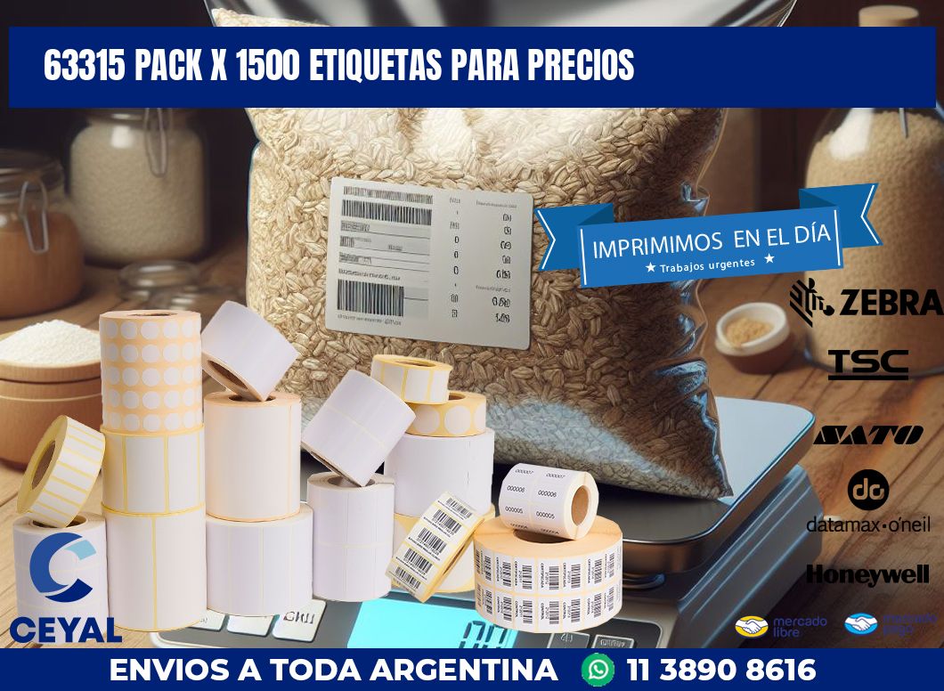 63315 PACK X 1500 ETIQUETAS PARA PRECIOS