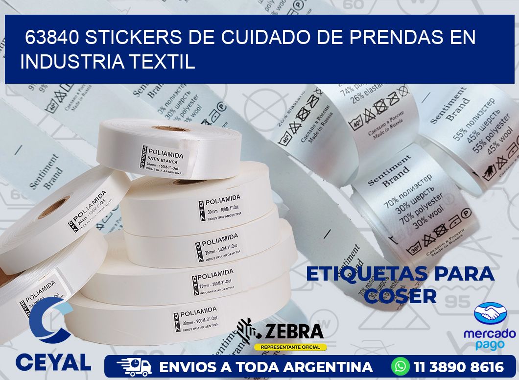 63840 STICKERS DE CUIDADO DE PRENDAS EN INDUSTRIA TEXTIL