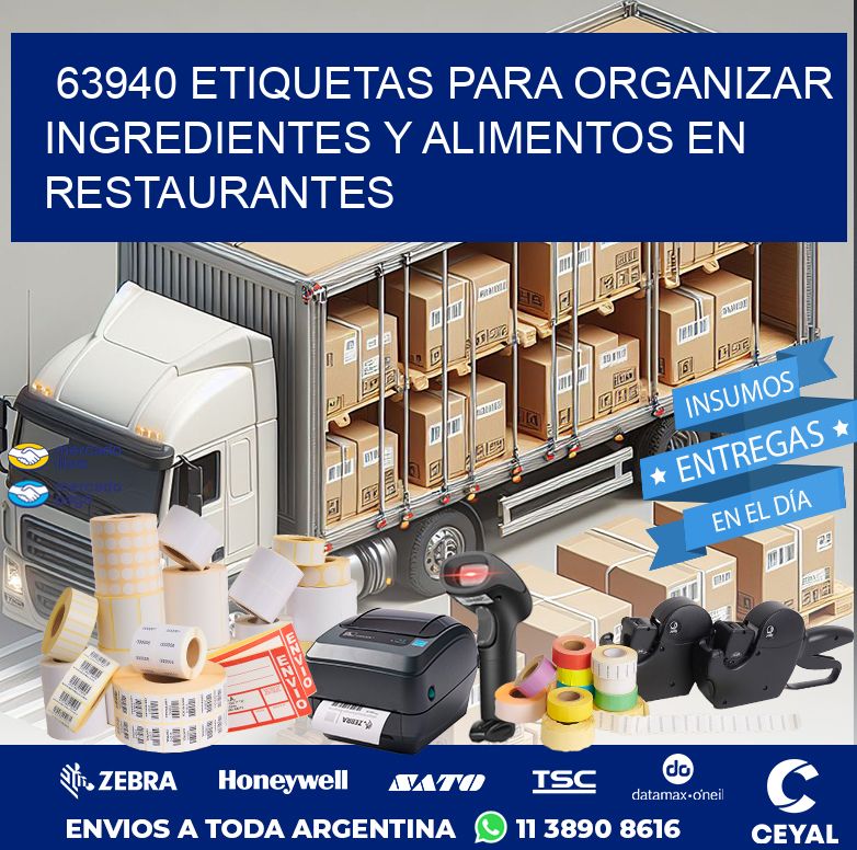 63940 ETIQUETAS PARA ORGANIZAR INGREDIENTES Y ALIMENTOS EN RESTAURANTES