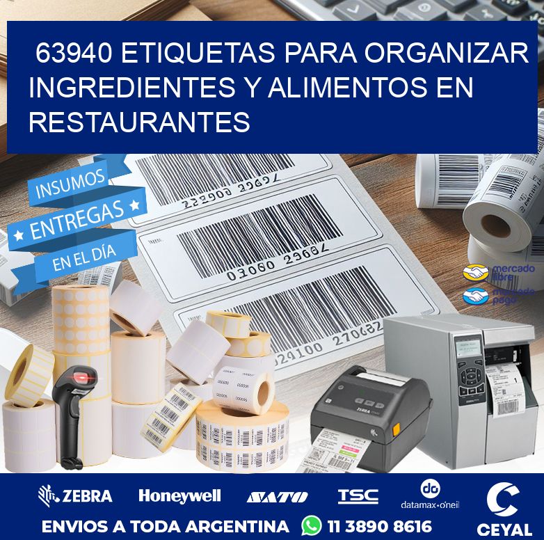 63940 ETIQUETAS PARA ORGANIZAR INGREDIENTES Y ALIMENTOS EN RESTAURANTES