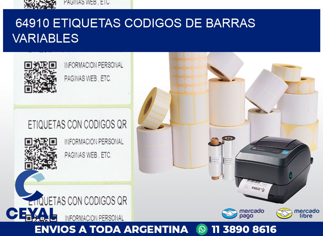 64910 ETIQUETAS CODIGOS DE BARRAS VARIABLES