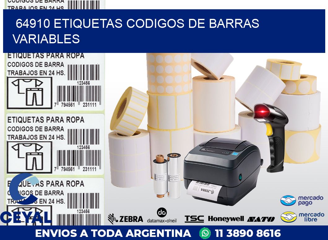 64910 ETIQUETAS CODIGOS DE BARRAS VARIABLES