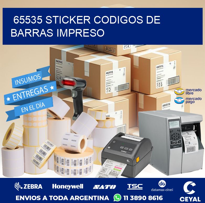 65535 STICKER CODIGOS DE BARRAS IMPRESO