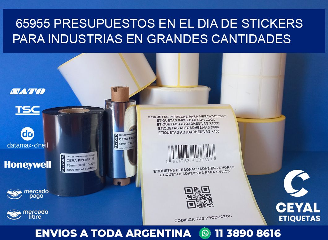 65955 PRESUPUESTOS EN EL DIA DE STICKERS PARA INDUSTRIAS EN GRANDES CANTIDADES