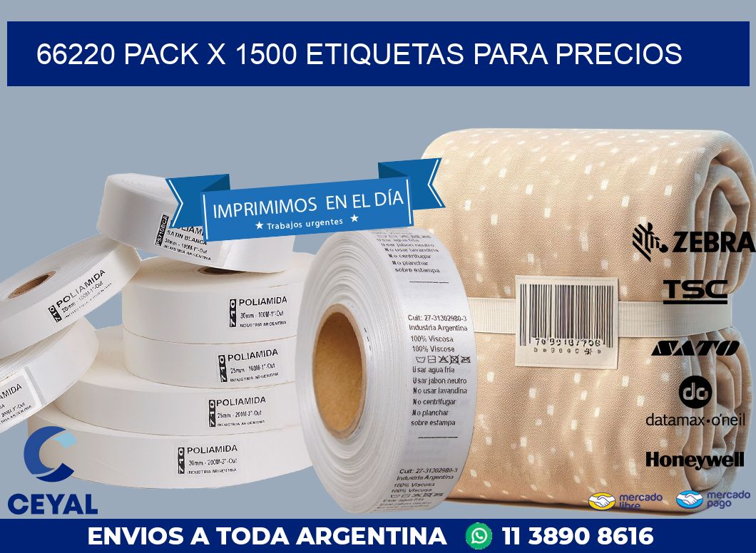 66220 PACK X 1500 ETIQUETAS PARA PRECIOS
