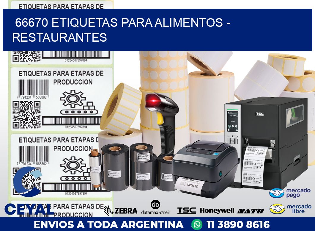 66670 ETIQUETAS PARA ALIMENTOS - RESTAURANTES