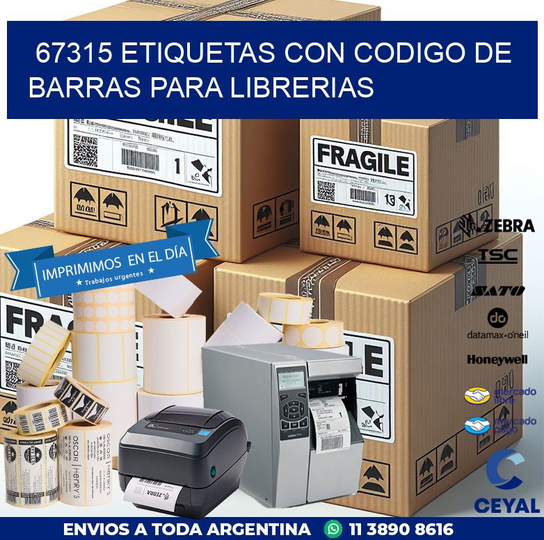 67315 ETIQUETAS CON CODIGO DE BARRAS PARA LIBRERIAS