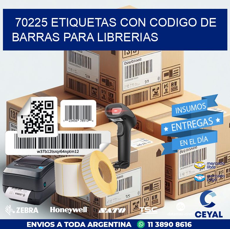 70225 ETIQUETAS CON CODIGO DE BARRAS PARA LIBRERIAS
