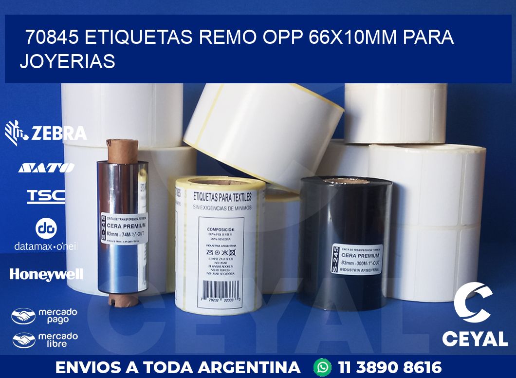70845 ETIQUETAS REMO OPP 66X10MM PARA JOYERIAS