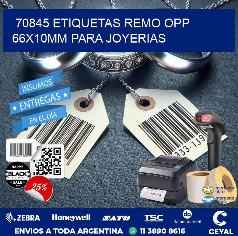70845 ETIQUETAS REMO OPP 66X10MM PARA JOYERIAS