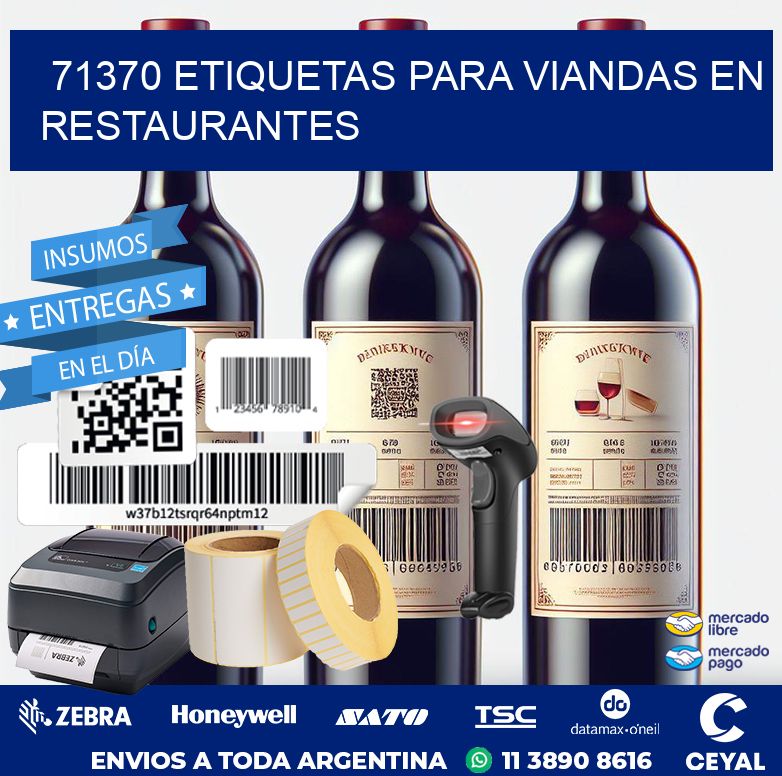 71370 ETIQUETAS PARA VIANDAS EN RESTAURANTES