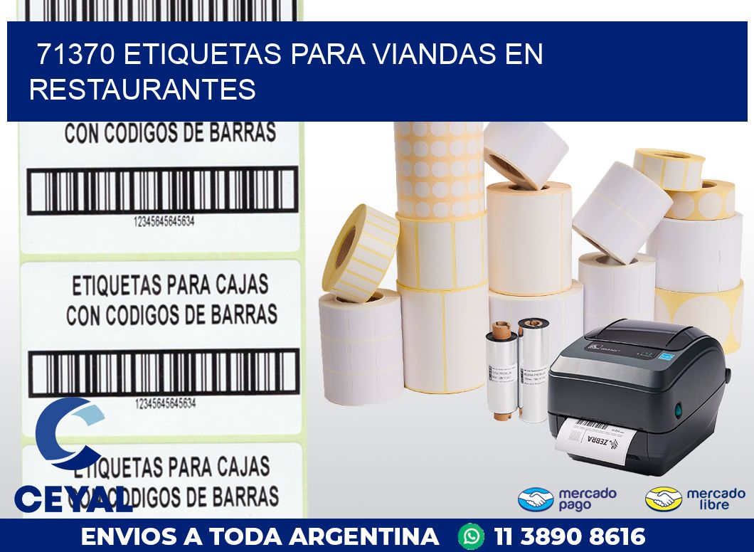 71370 ETIQUETAS PARA VIANDAS EN RESTAURANTES
