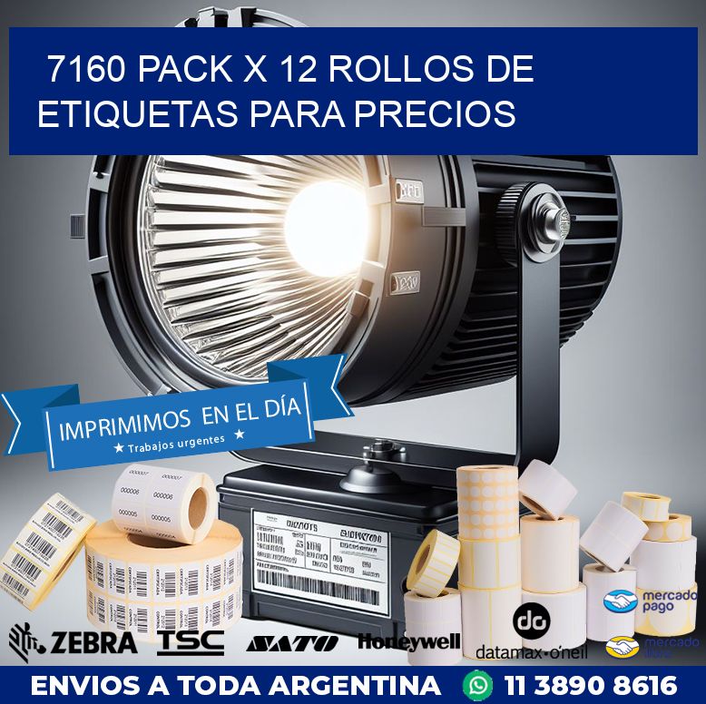 7160 PACK X 12 ROLLOS DE ETIQUETAS PARA PRECIOS