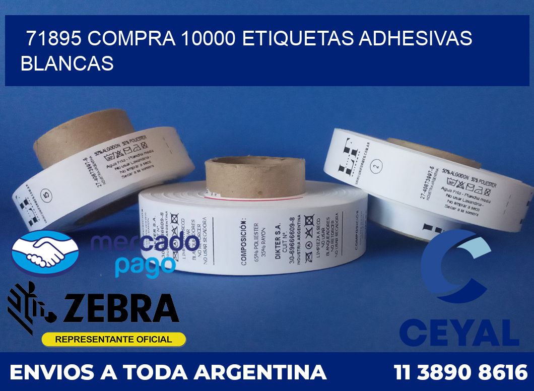 71895 COMPRA 10000 ETIQUETAS ADHESIVAS BLANCAS