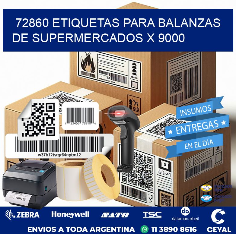 72860 ETIQUETAS PARA BALANZAS DE SUPERMERCADOS X 9000