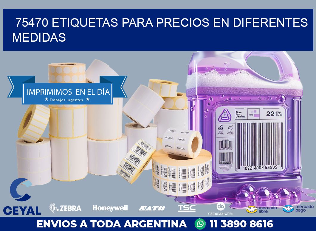 75470 ETIQUETAS PARA PRECIOS EN DIFERENTES MEDIDAS