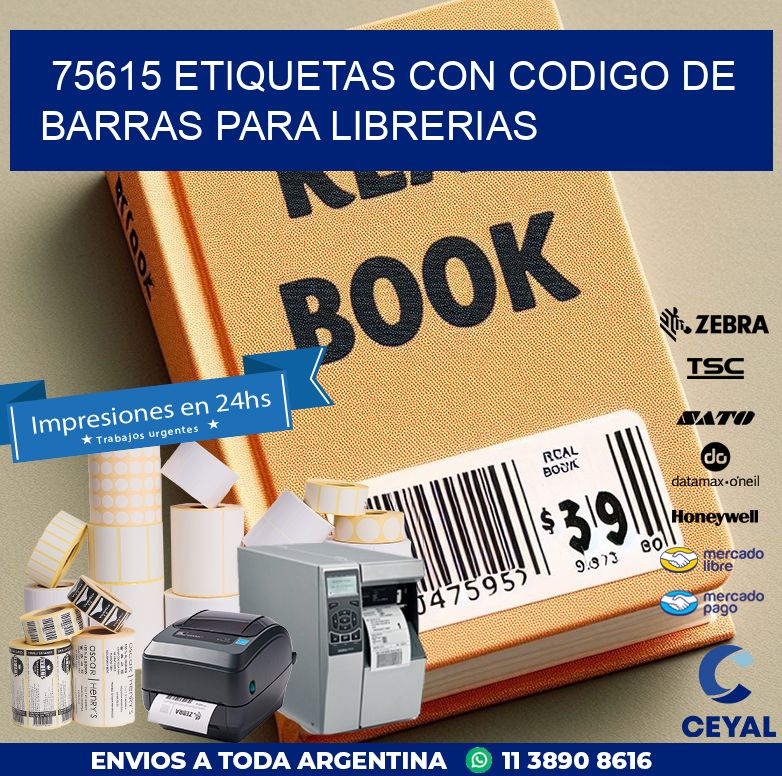 75615 ETIQUETAS CON CODIGO DE BARRAS PARA LIBRERIAS