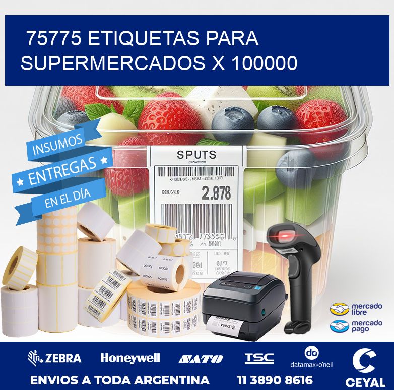 75775 ETIQUETAS PARA SUPERMERCADOS X 100000