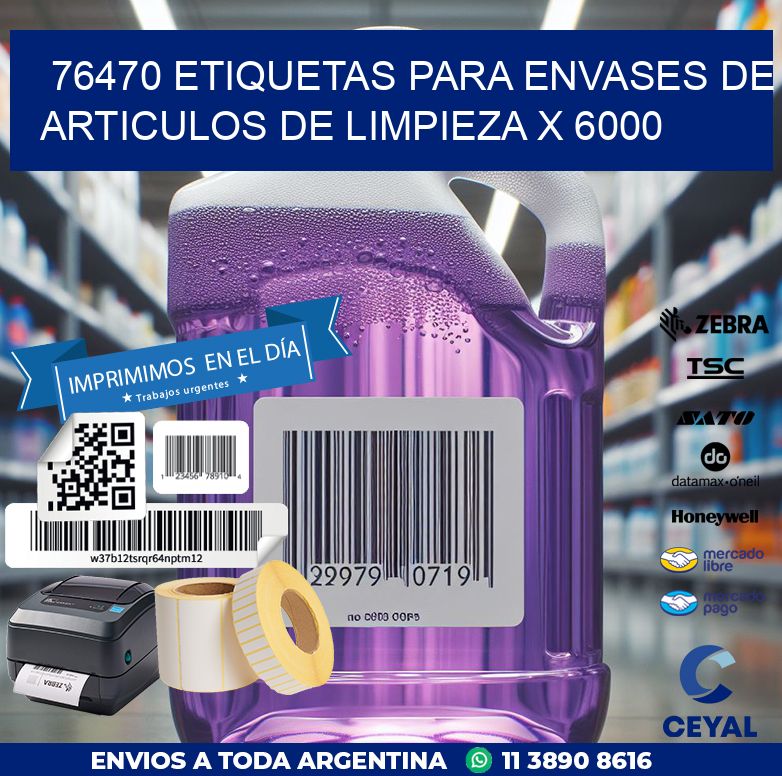 76470 ETIQUETAS PARA ENVASES DE ARTICULOS DE LIMPIEZA X 6000