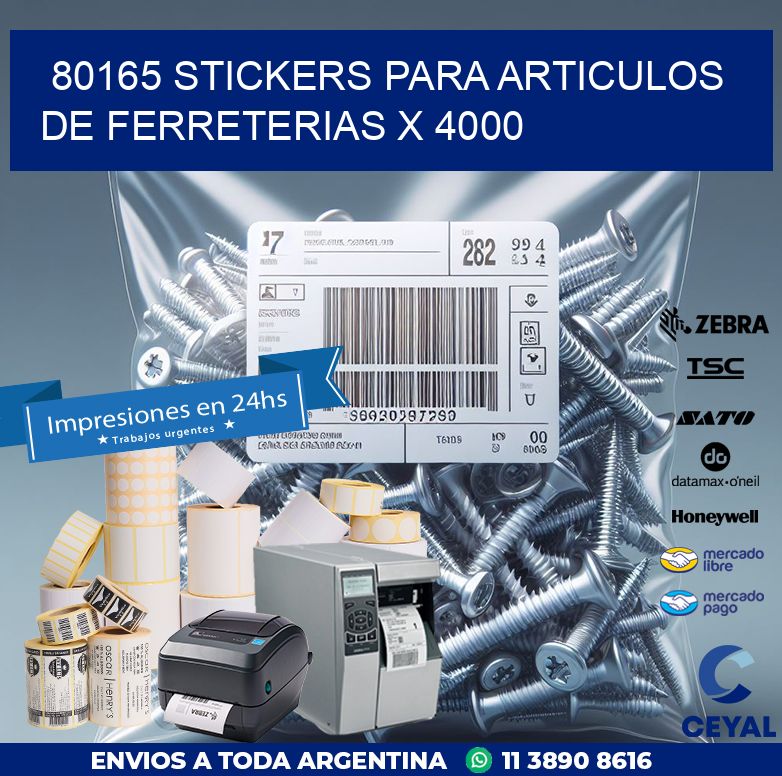 80165 STICKERS PARA ARTICULOS DE FERRETERIAS X 4000