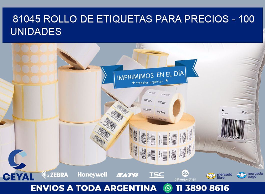 81045 ROLLO DE ETIQUETAS PARA PRECIOS – 100 UNIDADES