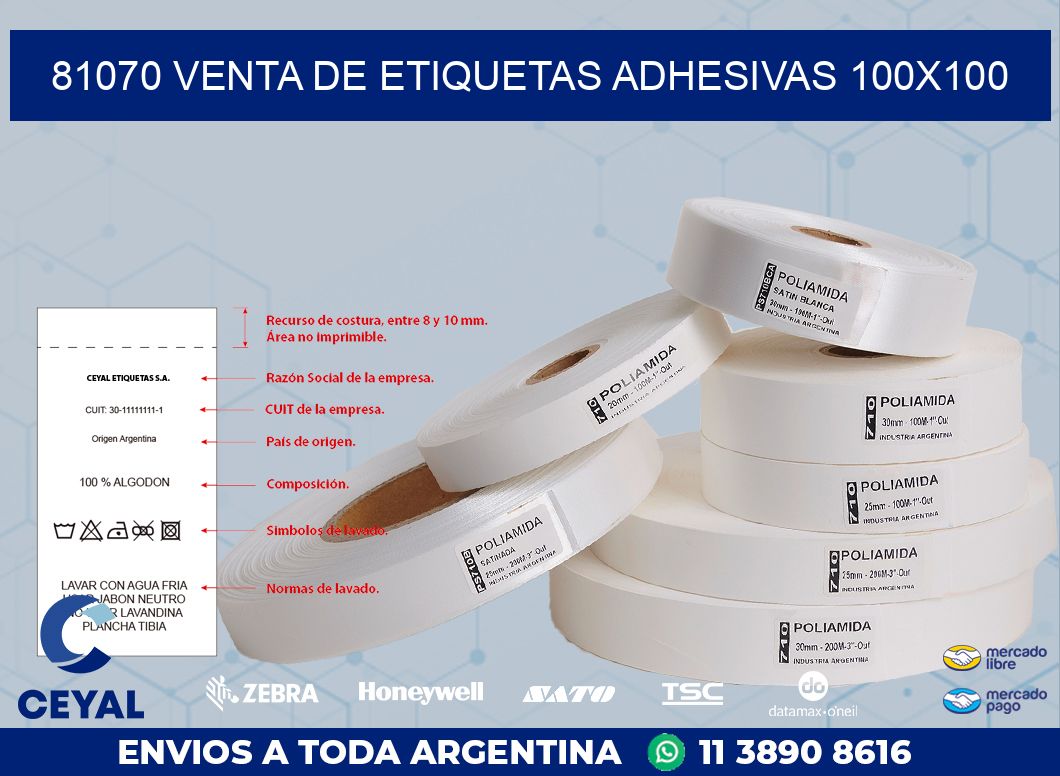 81070 VENTA DE ETIQUETAS ADHESIVAS 100X100
