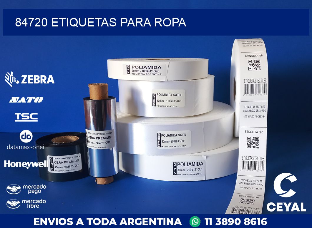 84720 ETIQUETAS PARA ROPA