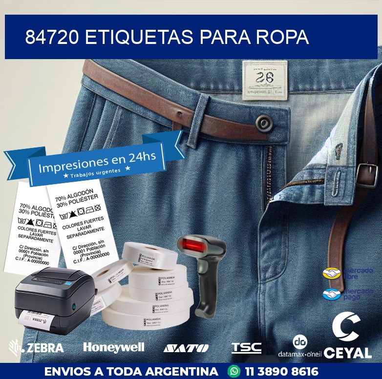 84720 ETIQUETAS PARA ROPA
