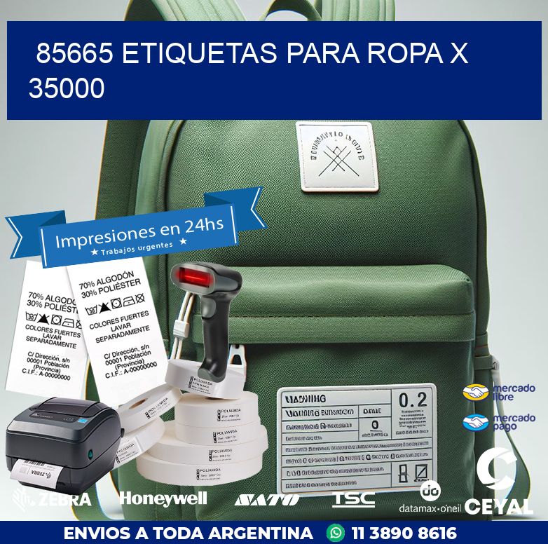 85665 ETIQUETAS PARA ROPA X 35000
