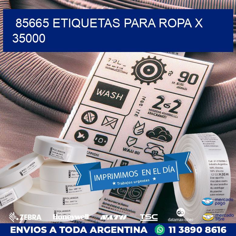 85665 ETIQUETAS PARA ROPA X 35000