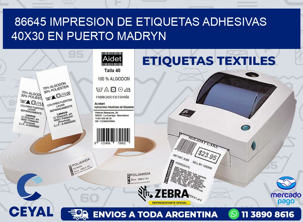 86645 IMPRESION DE ETIQUETAS ADHESIVAS 40X30 EN PUERTO MADRYN