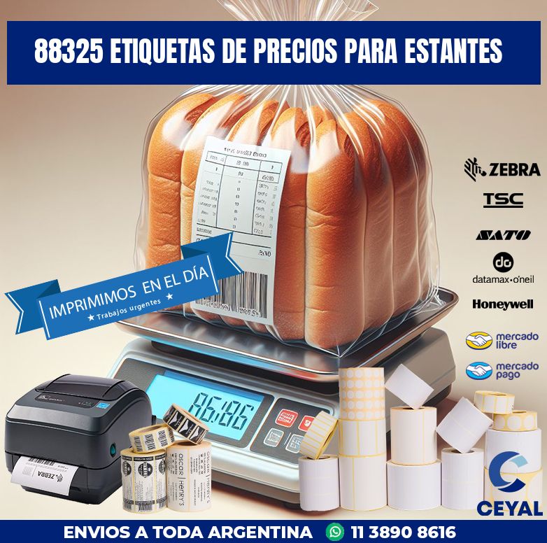88325 ETIQUETAS DE PRECIOS PARA ESTANTES