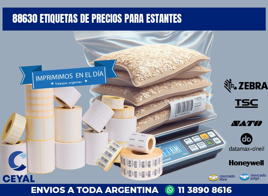 88630 ETIQUETAS DE PRECIOS PARA ESTANTES