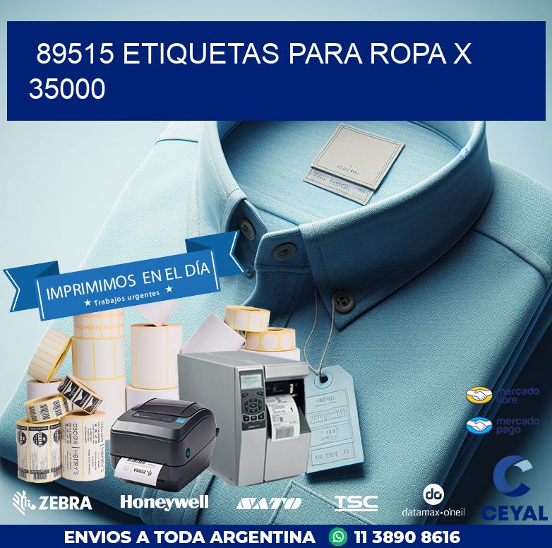 89515 ETIQUETAS PARA ROPA X 35000